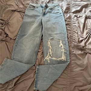 Garage Light Blue Distressed Jeans. Straight fit. Like new.